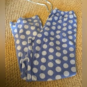 Croft & Barrow Blue and White Polka Dot Pajama Bottoms